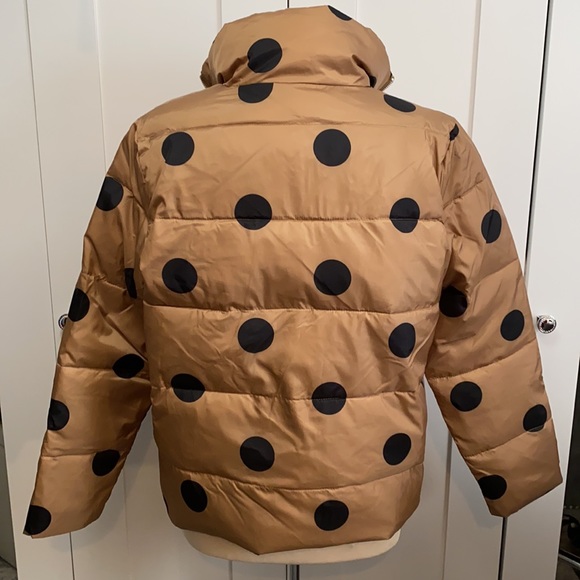 SHIP ⬇️ PRICE FIRM! NEW! Polka Dot Print Brown Puffer Women’s - Picture 2 of 6